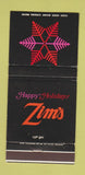 Matchbook Cover - Zim's San Francisco CA Corte Madera Christmas 30 Strike