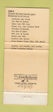 Matchbook Cover - Zim's San Francisco CA Corte Madera Christmas 30 Strike