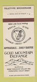 Matchbook Cover - Gold Mountain Exchange Concord CA coins jewelry 30 Strike