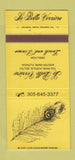 Matchbook Cover - La Belle Verriere Winter Park FL 30 Strike