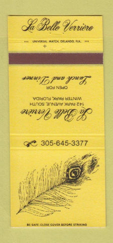 Matchbook Cover - La Belle Verriere Winter Park FL 30 Strike