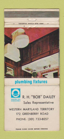 Matchbook Cover - American Standard Plumbing Fixtures WORN 30 Strike