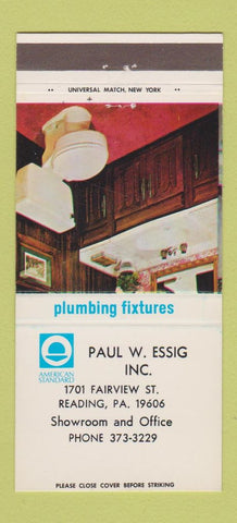 Matchbook Cover - American Standard Plumbing Fixtures Reading PA 30 Strike