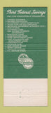 Matchbook Cover - Third Federal Savings Philadelphia PA 30 Strike