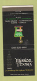 Matchbook Cover - Holliday Inn Mission Tesoro CA 30 Strike