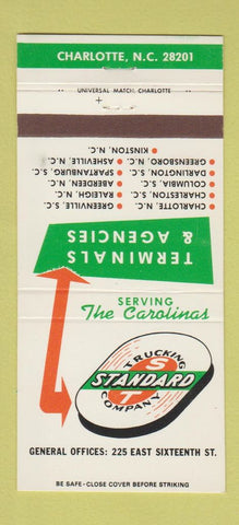 Matchbook Cover - Standard Trucking Company Charlotte NC 30 Strike