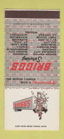 Matchbook Cover - Briggs Trucking SAMPLE 30 Strike