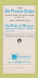 Matchbook Cover - Sir Francis Drake Hotel San Francisco CA 30 Strike