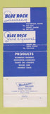 Matchbook Cover - Blue Rock Sand Gravel Westbrook Leeds ME concrete 30 Strike