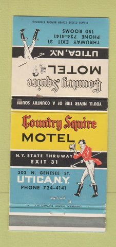 Matchbook Cover - Country Squire Motel Utica NY WEAR 30 Strike
