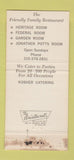 Matchbook Cover - Crystal Restaurant Kosher Reading PA WEAR 30 Strike