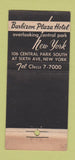 Matchbook Cover - Barbizon Plaza Hotel New York City WORN 30 Stick