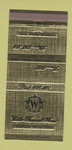 Matchbook Cover - Waldo Funeral Home Sherman TX 30 Strike