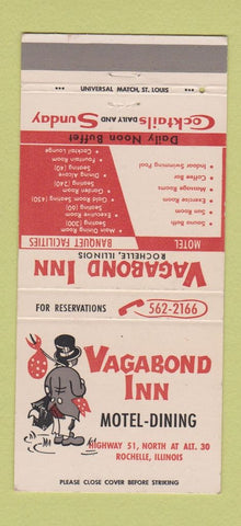 Matchbook Cover - Vagabond Inn Motel Rochelle IL 30 Strike