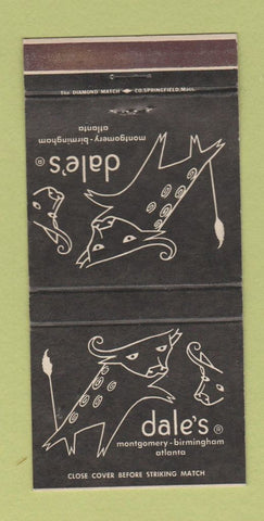 Matchbook Cover - Dale's Montgomery Birmingham AL Atlanta GA 30 Strike