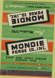 Matchbook Cover - Mondie Forge Co Cleveland OH 40 Strike