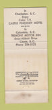 Matchbook Cover - Castle Pinkney Inn Charleston SC 30 Strike