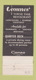 Matchbook Cover - Leounes' Towne Talk Restaurant Wilmington DE WEAR 30 Strike