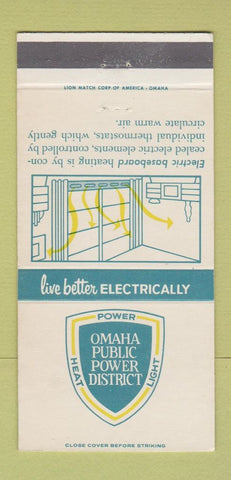 Matchbook Cover - Omaha Public Power District NE 30 Strike