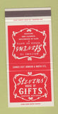 Matchbook Cover - Stevens House of Gifts Madison WI 30 Strike