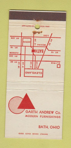 Matchbook Cover - Garth Andrew Furnishings Bath OH 30 Strike