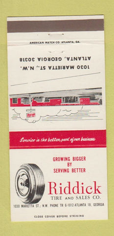 Matchbook Cover - Riddick Tire and Sales Atlanta GA 30 Strike