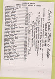 Matchbook Cover - Cedar Crest Motel Cedar City UT 40 Strike