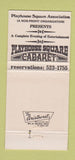 Matchbook Cover - Playhosue Square Cabaret  30 Strike