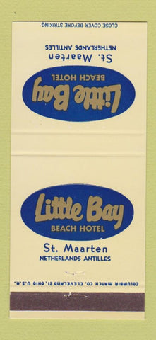 Matchbook Cover Little Bay Beach Hotel St Maarten Netherlands Antilles 30 Strike