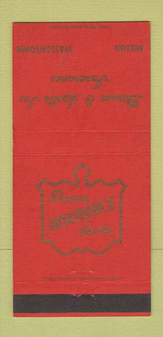 Matchbook Cover - Dawson Spotts Insurance Milton Watsontown PA 30 Strike