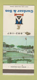 Matchbook Cover - Gardner and Son Funeral Home Vincennes IN 30 Strike