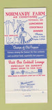 Matchbook Cover - Normandy Farm Potomac MD 30 Strike