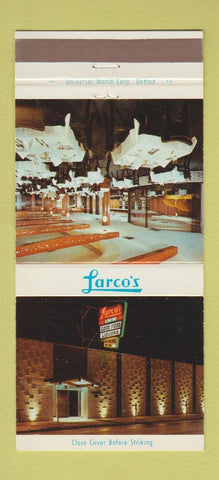 Matchbook Cover - Larco's Detroit MI restaurant 30 Strike