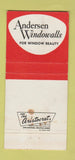 Matchbook Cover - Andersen Windows Longwell Lumber Bath NY 30 Strike