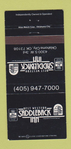 Matchbook Cover - Best Western Saddleback Inn Oklahoma City  30 Strike