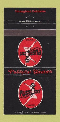 Matchbook Cover - Pussycat Porn Theatres movies girlie CA 30 Strike