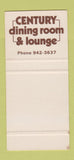 Matchbook Cover - Cafe 100 Winnipeg MB SAMPLE 30 Strike
