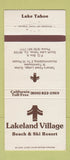 Matchbook Cover - Lakeland Village Beach Skiing Lake Tahoe CA 30 Strike