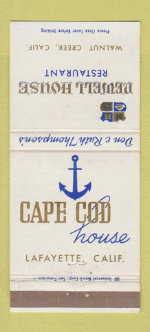 Matchbook Cover Newell Hosue Restaurant Lafayette CA Walnut Creek WEAR 30 Strike