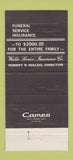 Matchbook Cover - Waldo Funeral Home Sherman TX 30 Strike
