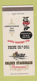Matchbook Cover - Golden Stagecoach Restaurant Abilene TX 30 Strike