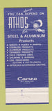 Matchbook Cover - Athos Steel Aluminum Philadelphia PA 30 Strike