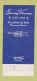 Matchbook Cover - Gardner and Son Funeral Home Vincennes IN 30 Strike