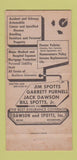 Matchbook Cover - Dawson Spotts Insurance Milton Watsontown PA 30 Strike