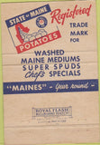 Matchbook Cover - Maine Potatoes 40 Strike