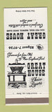 Matchbook Cover - Great House Warwick RI restaurant 30 Strike