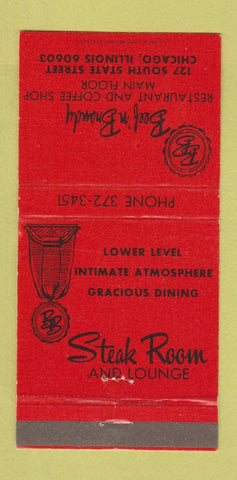 Matchbook Cover - Beef n Brandy Restaurant Chicago IL WEAR 30 Strike