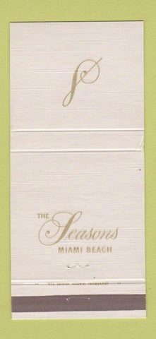 Matchbook Cover - The Seasons Miami Beach FL 30 Strike