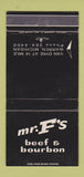 Matchbook Cover - Mr F's Beef and Bourbon Warren MI 30 Strike