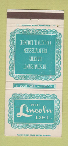 Matchbook Cover - Lincoln Del Restaurant St Louis Park MN 30 Strike